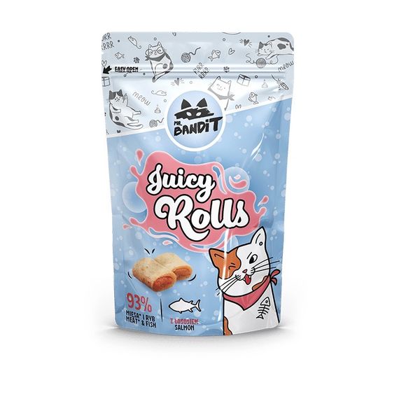 Лакомство для котов с лососем Mr. Bandit Juicy Salmon Rolls, 40 гр