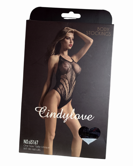 Боді Cindy сітка з візерунком троянди, розмір S/L black (без доступу) Sex Aura | Зображення 1