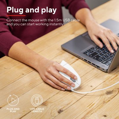 Мышка Trust Verto Ergonomic USB White (25133) | Зображення 8