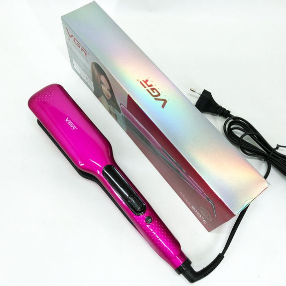 Широка праска для випрямлення волосся VGR V-506 потужністю 55 Вт з LED дисплеєм 130-210 градусів рожевий | Зображення 7