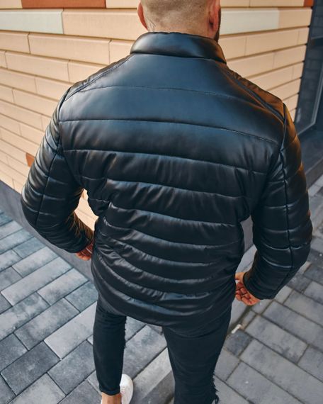 Мужская демисезонная куртка из эко кожи Асос BD5878 размер XL, цвет черный | Зображення 3