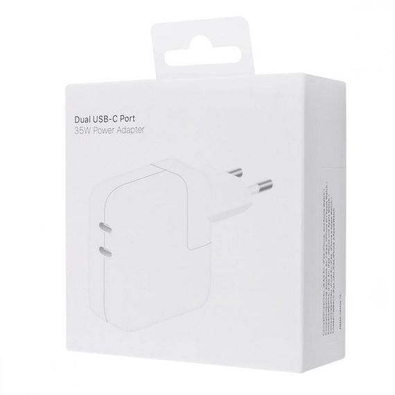 СЗУ 35W Dual Power Adapter for Apple (2USB-C) (AAA) (box) White | Зображення 3