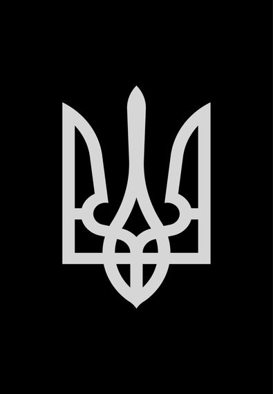 Футболка жіноча чорна з принтом "Тризуб срібний", L | Зображення 1