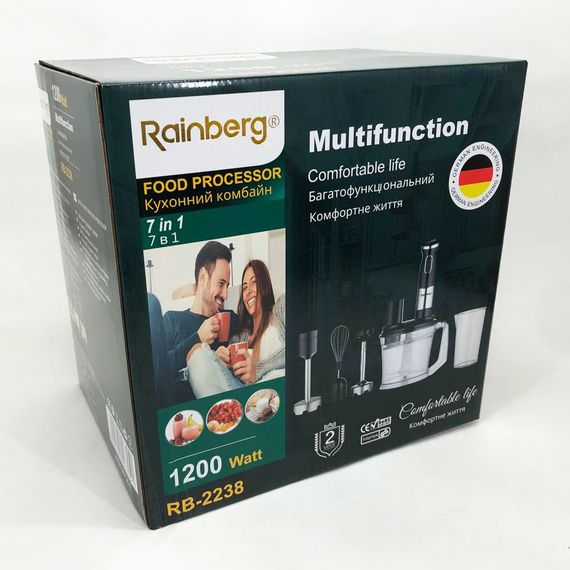Многофункциональный погружной мульти блендер 4в1 Rainberg RB-2238 измельчитель 1200 XE-783 Вт, мощный | Зображення 5