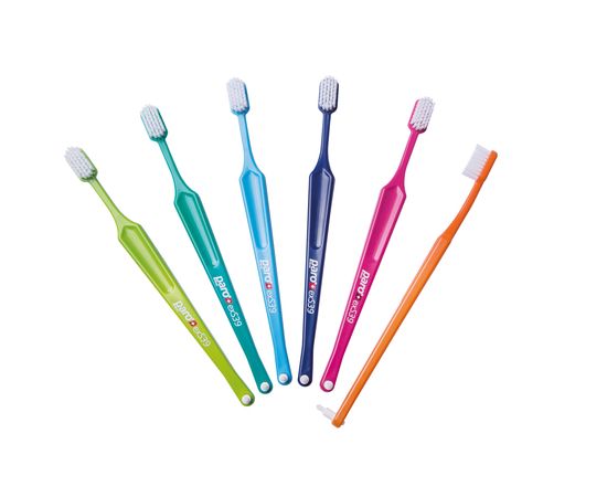 Зубна щітка середньої жорсткості paro® toothbrush M39 з монопучковою насадкою, темно-синя | Зображення 1
