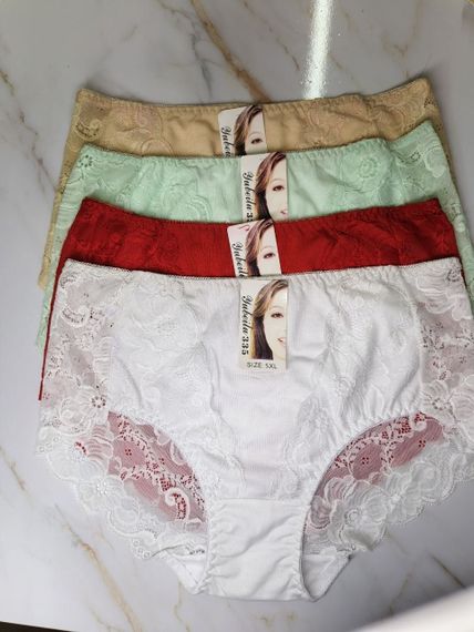 Жіночі трусики сліпи 5XL з мереживом - 4 шт | Зображення 2