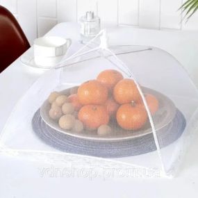 Антимоскитный зонтик-колпак для продуктов / Антимоскитный сетка зонтик на стол, 48х26см
