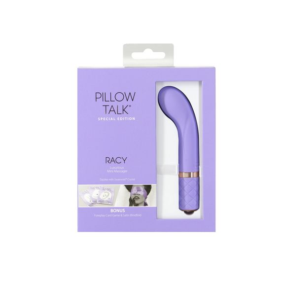 Розкішний вібратор Pillow Talk Racy Purple Special Edition, Сваровскі, пов’язка на очі+гра | Зображення 8