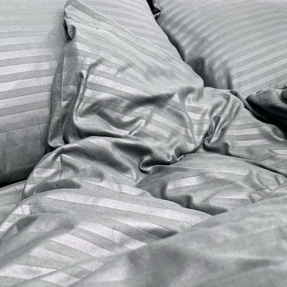 Комплект постільної білизни Emily Fiber Grey Stripe мікрофібра двоспальний 175х205 см сірий (94193749) | Зображення 9