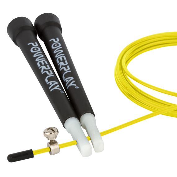 Скакалка швидкісна PowerPlay 4202 Ultra Speed Rope Жовта (2,9m.) | Зображення 3