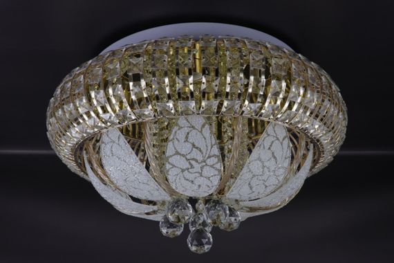 Люстра стельова з LED підсвічуванням та авто відключенням з пультом 25292 Золото 25х50х50 см.