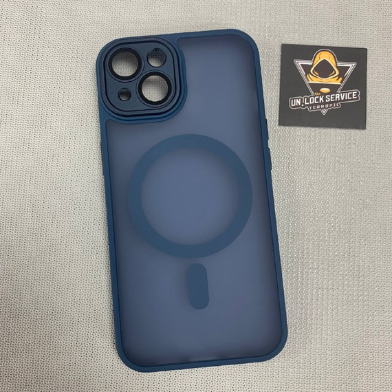 Чохол для iPhone 13 TPU Матовий MagSafe Захист камери Синій