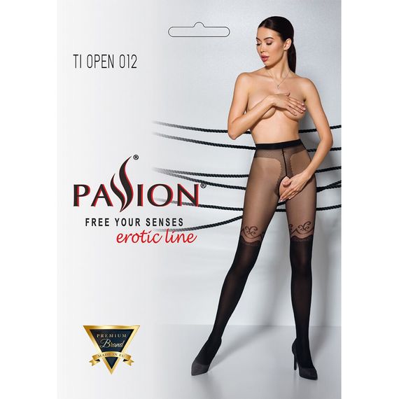 Колготки з відкритим доступом, подвійна щільність Passion TIOPEN 012 1/2 (20/40 den), black | Зображення 4
