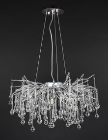 Люстра підвісна кришталева 27236 Хром 40-190х60х60 см.