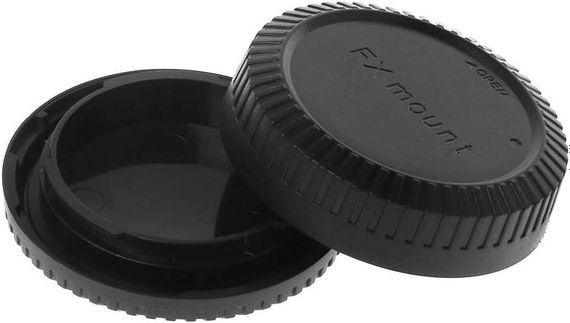 Комплект задней крышки камеры и крышки объектива Micro 4/3, защита от пыли и царапин черная, заглушка байонета