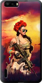 Чехол на Huawei Honor 6 Plus Украинка с оружием "5316u-179-17620"