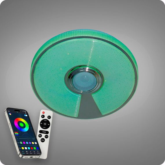 Люстра світлодіодна 517 Dlight RGB з пультом і  колонкою 45Вт Білий (02171) | Зображення 1