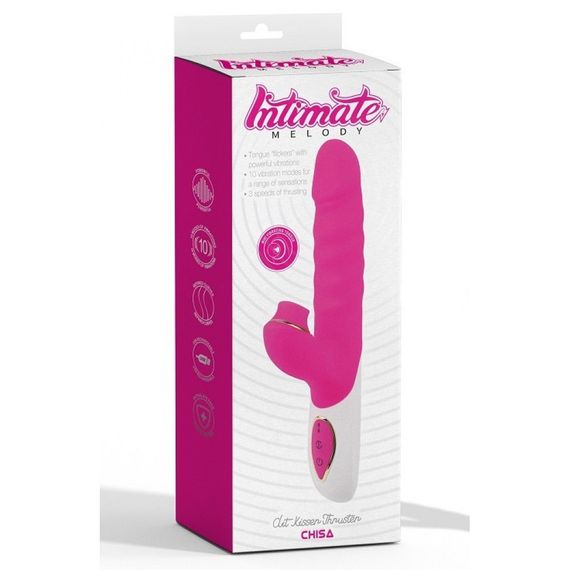 Вибратор кролик с вакуумной стимуляцией CHISA Intimate Melody Clit Kisser THruster, розовый Sex Aura | Зображення 4