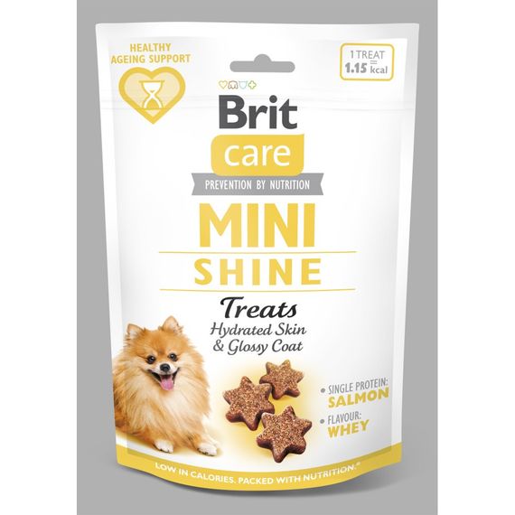 Ласощі Brit Care Mini Treats Shine для собак малих порід для блискучої шерсті лосось 50 г | Зображення 2