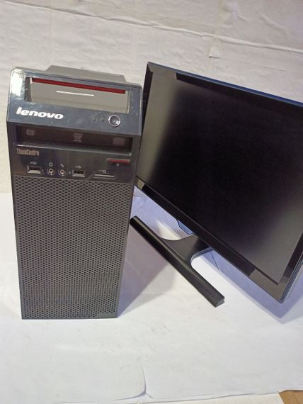 Комплект ПК: Lenovo ThinkCentre E73 Tower / Intel Core i3-4170 (2 (4) ядра по 3.7 GHz) / 8 GB DDR3 / 500 GB HDD / Intel HD Graphics 4400 / DVD-RW + Монітор  22" (1920x1080) IPS / 1x HDMI, 1x VGA, 1x Audio б/в | Зображення 1