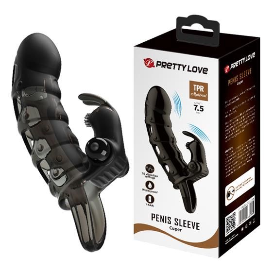 Насадка на член - Pretty Love Cuper Vibrating Penis Sleeve Black