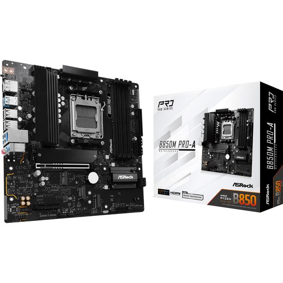 ASRock B850M Pro-A (AM5/B850, 4*DDR5, PCIex16, HDMI/DP, 4xSATA,3xM.2, 2.5GLan, mATX) | Зображення 1