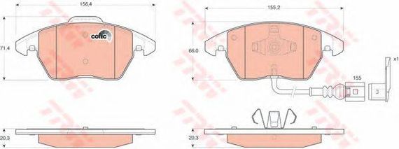 Колодка гальм. диск. AUDI A3, SEAT, SKODA, VW передн. (вир-во TRW) TRW GDB1550 на VW PASSAT (362)