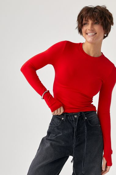 Однотонний еластичний лонг - червоний цвет, M (є розміри) | Зображення 4