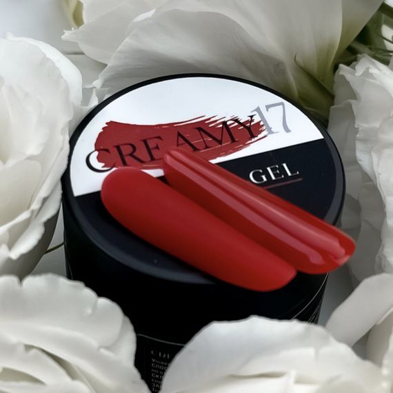 Гель для нарощення нігтів Crooz Creamy gel 17 (насичено-червоний) 15мл