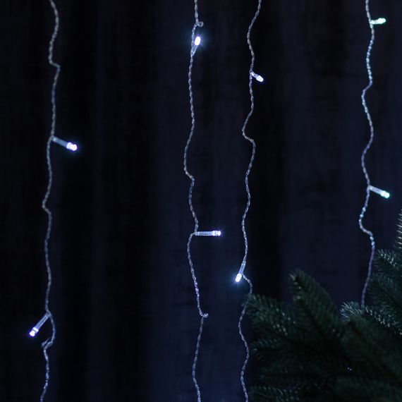 Гирлянда штора 3х2 м 144 LED светодиодная медный провод 16 нитей Белый ZWM2320LEDW | Зображення 1