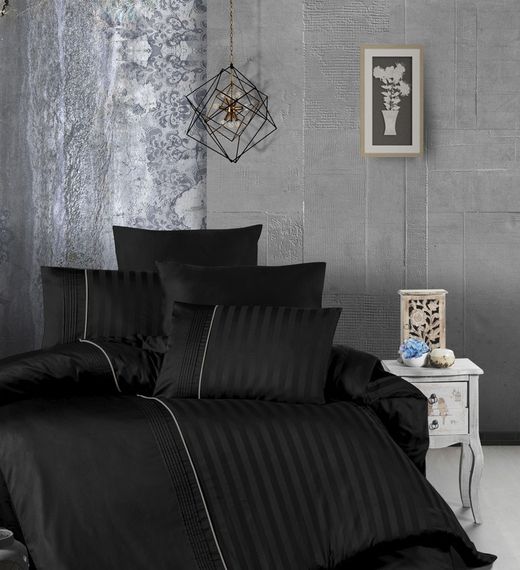 Комплект постільної білизни First Choice Deluxe Satin 200х220 Modalife Black