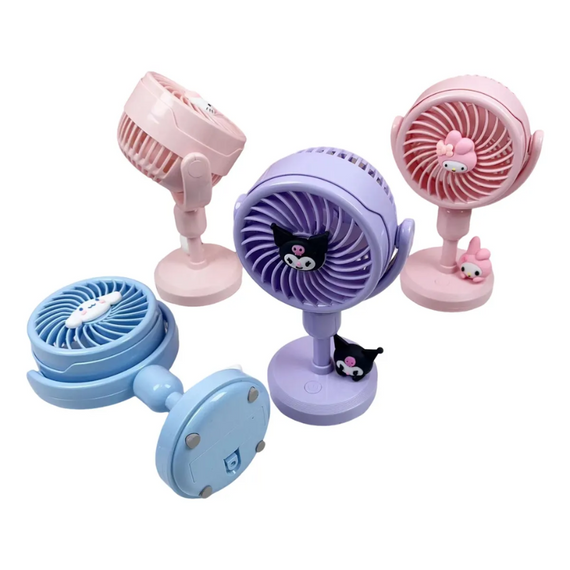 Чарівний мінівентилятор настільний з персонажами Kurumi, Melody, Cinnamoroll, вентилятор на акумуляторі з USB-підзарядкою | Зображення 1