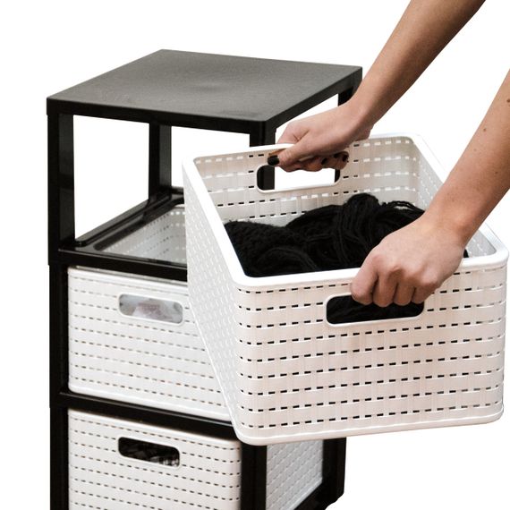 Комод пластиковий на 3 ящики Rotho (Рото) Country (11654) Капучино-сірий | Зображення 3