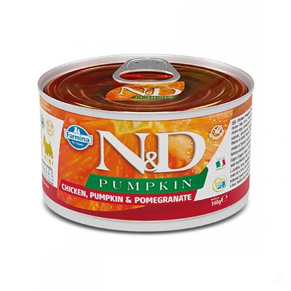 Farmina N&D Pumpkin GF Adult Mini Chicken, Pumpkin & Pomegranate беззерновий консервований корм з куркою,