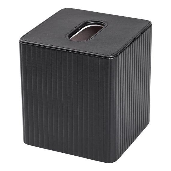 Серветниця з екошкіри квадратна 13х13х14.5 см органайзер для серветок на стіл, Чорний HP-3-201B | Зображення 2