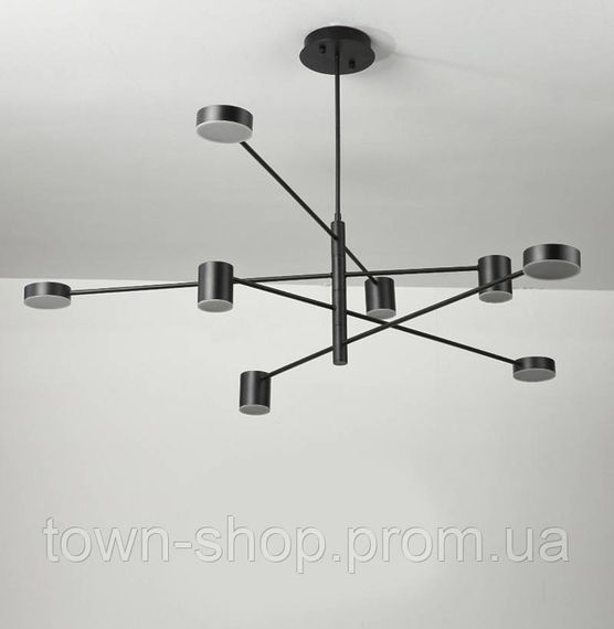 Люстра потолочная LED DE31/8-bk-k Черный 40-90х102х102 см. | Зображення 9