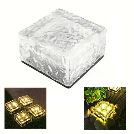 Садовый светильник Ice Cube теплый белый 10×6×10 см