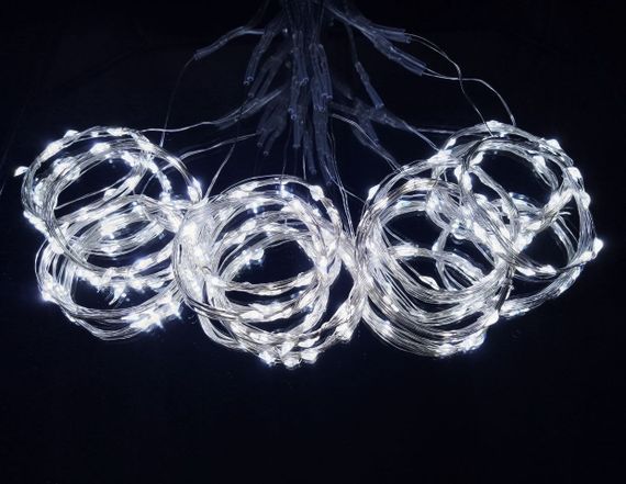 Гирлянда штора 2x1.5 метра, 150LED, "светодиодные капли" от USB, холодный белый цвет, 8 режимов + пульт | Зображення 5