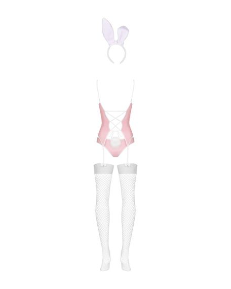 Еротичний костюм зайчика Obsessive Bunny suit 4 pcs costume pink L/XL, рожевий, топ з підв’язками, т | Зображення 5