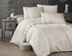 Комплект постільної білизни First Choice Deluxe Satin 200х220 New Trend Cream