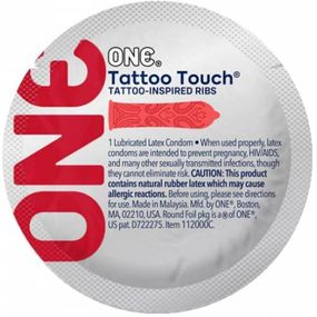Набор презервативов с рельефом в виде тату One Tattoo Touch красные (цена за 5 шт.) sexstyle