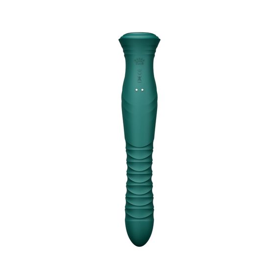 Смарт пульсатор-кролик з вібрацією Zalo Mose 2 Turquoise Green, підігрів до 42 °C, кристал Swarovski | Зображення 5