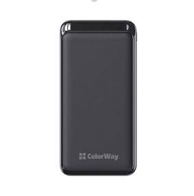Павербанк 20000 mAh ColorWay CW-PB200LPG3BK-PD 20W QC+PD slim чорний