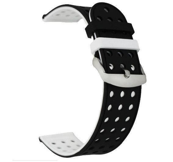 Подвійний ремінець з перфорацією для годинника Samsung Galaxy Watch Active / Active 2 - Black&White | Зображення 1