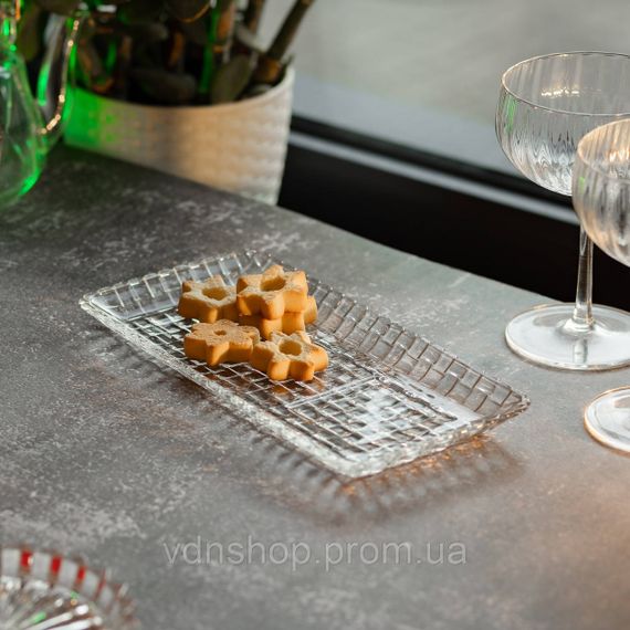 Блюдо для закусок скляне 25*12,5*1,5 см прямокутне HP-YH-33 | Зображення 4