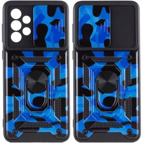 Ударостійкий чохол Camshield Serge Ring Camsung Galaxy A73 5G TPU+PC, Кольцо-держатель, Синий / Army Blue
