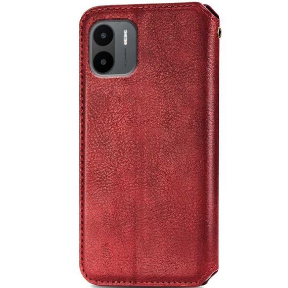 Шкіряний чохол книжка GETMAN Cubic (PU) для Xiaomi Redmi A1 / A2 Штучна шкіра, Слот для візитки, Червоний, Штучна шкіра | Зображення 1
