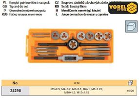 Набір плашки мітчики 16шт VOREL-24295