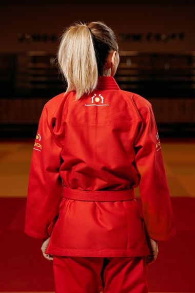 Червоне кімоно для дівчат/жінок, грепплінг, TM BUDOGI, зріст 170 см, щільність 450 гр/м.кв. | Зображення 4