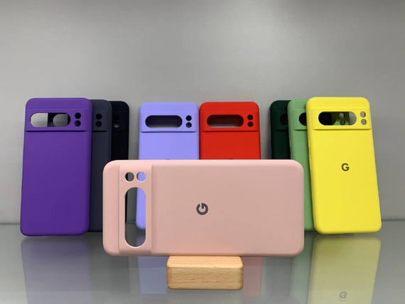 Google Pixel 8 Pro Протиударний чохол з логотипом софт тач рожевий